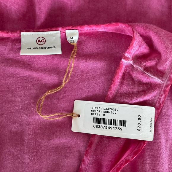 AG Adriano Goldschmied Jersey Knit Tank Top Tee Shirt PINK NWT M - Picture 8 of 9